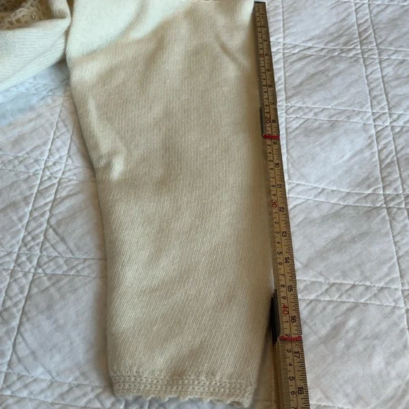 Marisa Christina Sweater Large Ivory Pearl Stud Lambswool Knit Cardigan Vintage - Picture 14 of 14